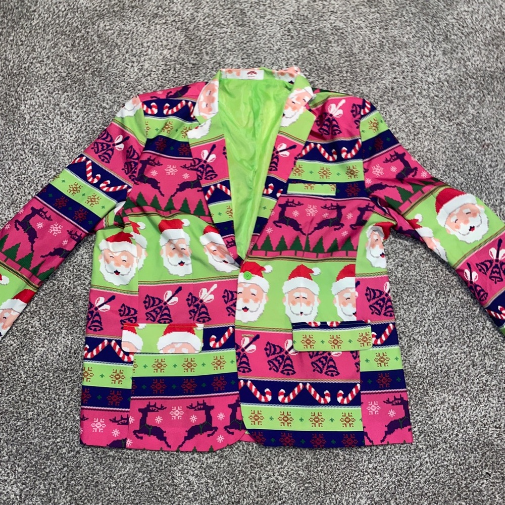 Neon Santa Ugly Christmas Blazer